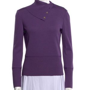St. John Mock Neck purple sweater size P XS